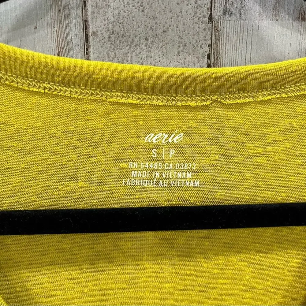 Aerie Linen Blend Mustard Yellow Sheath Dress Cover Up